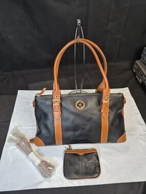 Dooney & Bourke Satchel Handbag Purse Crossbody Cognac LEATHER & Wallet